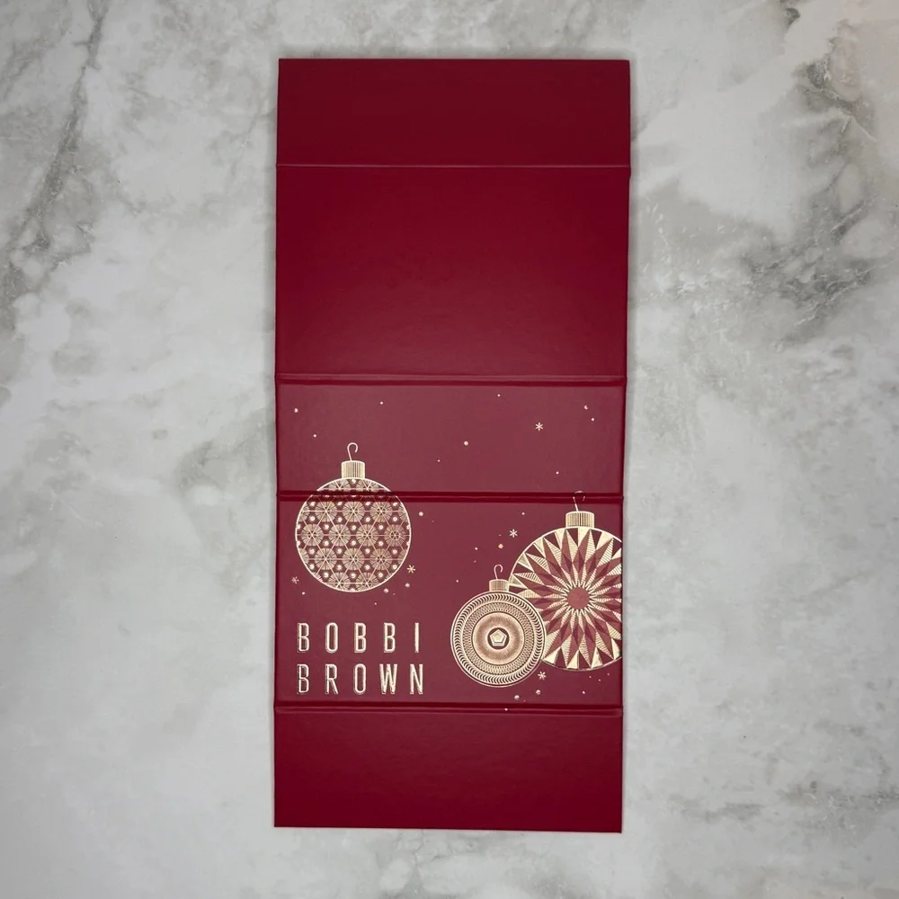 🎁 Bobbi Brown Holiday Gift Box & Envelope Set – Red & Gold – Empty Packaging